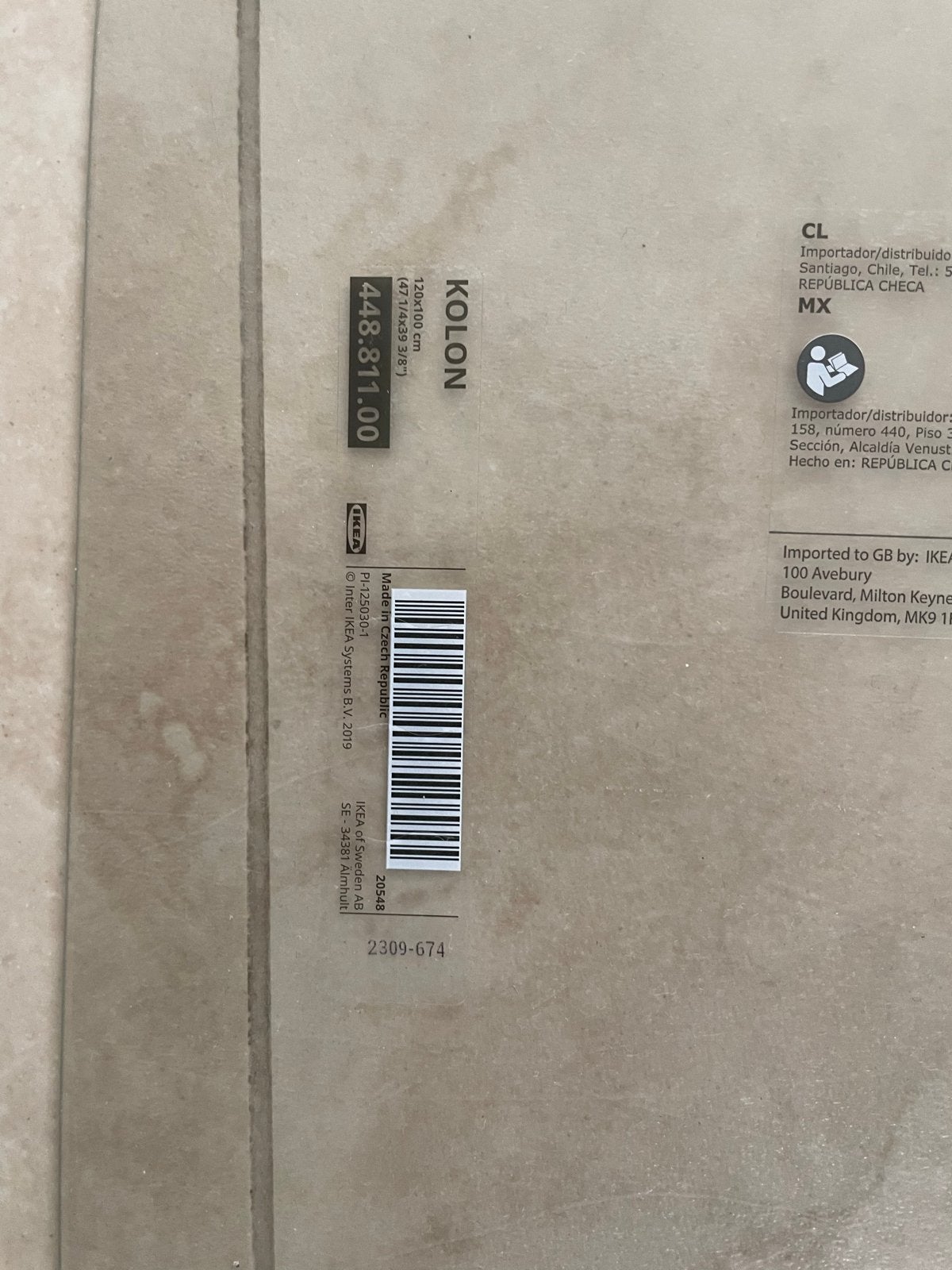 IKEA Kolon Vloerbeschermer voor tapijt 120x100 cm, Ophalen, Gebruikt, Rechthoekig, 100 tot 150 cm