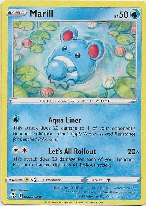 Fusion Strike,  Marill [common] 58/264, Verzenden, Nieuw, Losse kaart