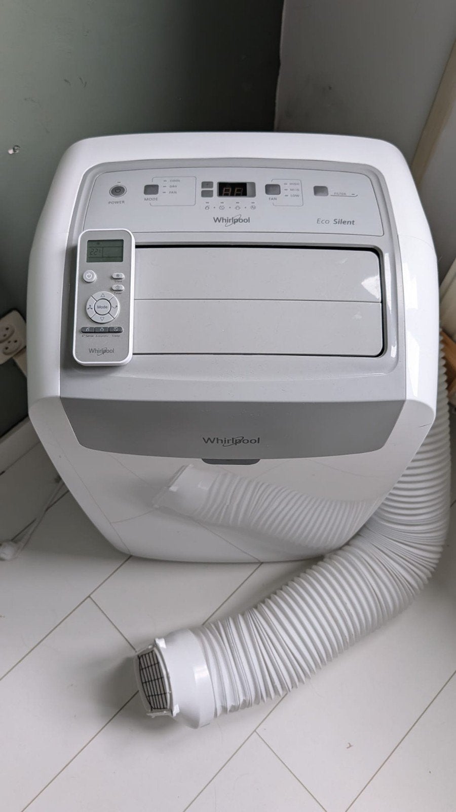luxe Whirlpool eco silent airco, Witgoed en Apparatuur, Airco's, Ophalen, Timer, 3 snelheden of meer, Zo goed als nieuw