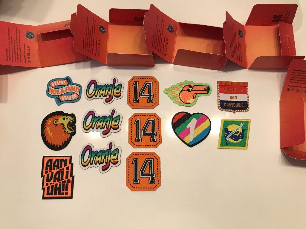 Oranje WK/EK patches - Hup Holland Hup, Verzamelen, Ophalen of Verzenden, Nieuw