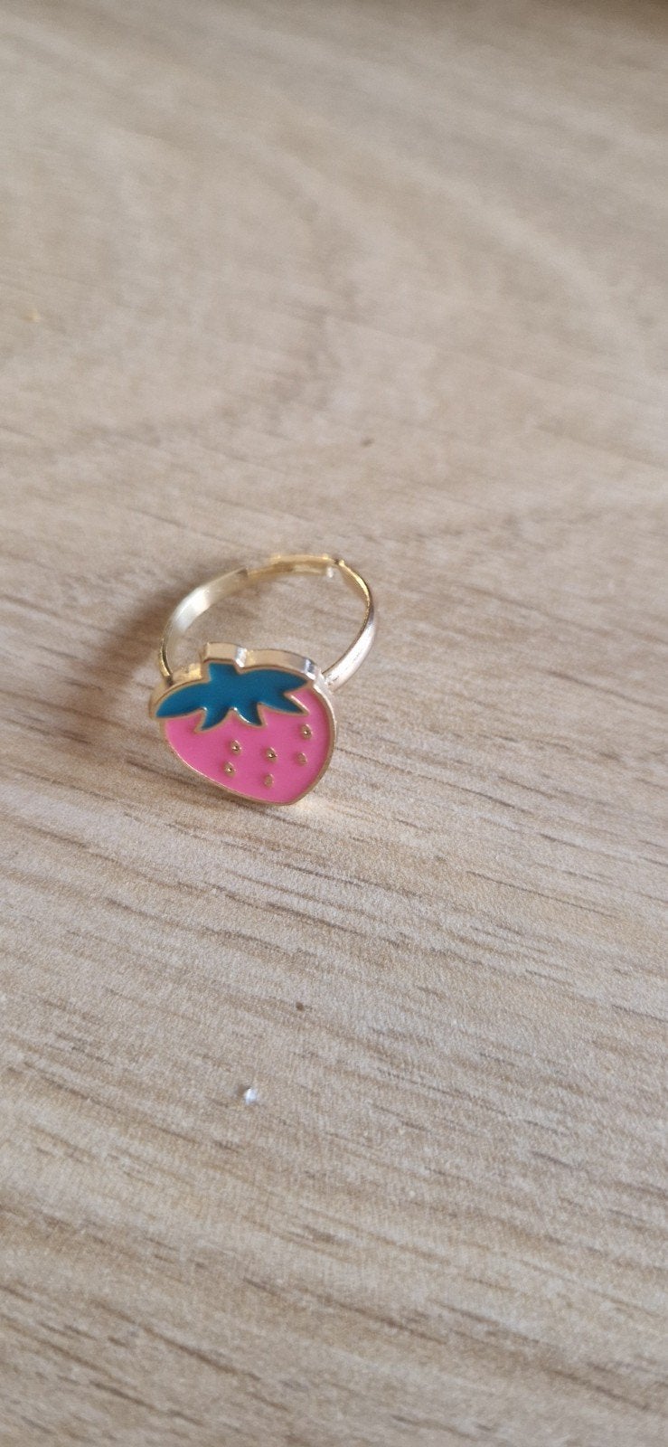 Leuke aardbeienring voor kinderen, Ophalen of Verzenden, Nieuw, Roze, Ring