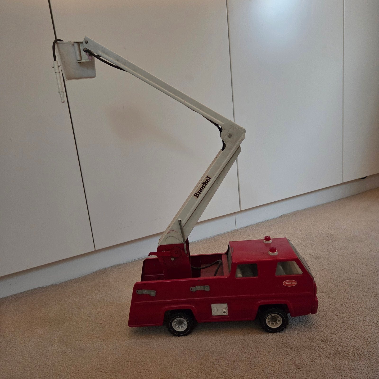 Vintage Tonka Brandweerwagen met Snorkel, Kinderen en Baby's, Ophalen of Verzenden, Zo goed als nieuw