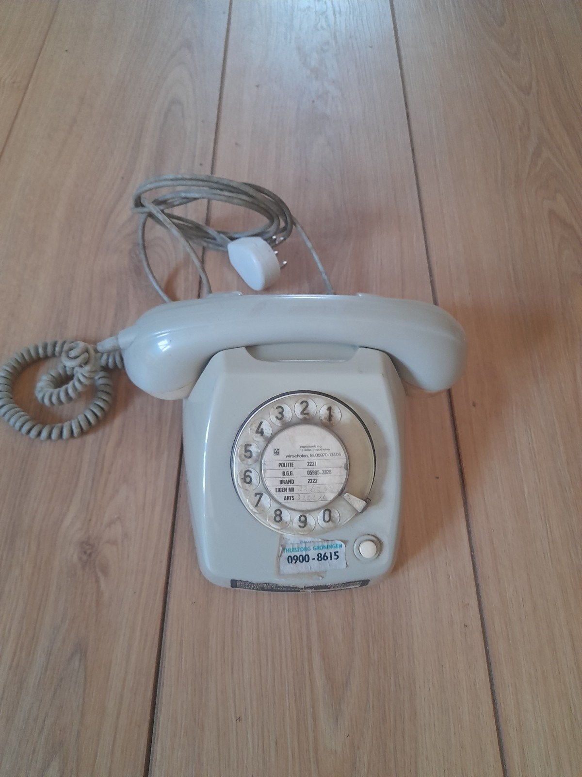 Vintage draaischijf telefoon - Grijs, Ophalen of Verzenden, Gebruikt, Met draaischijf