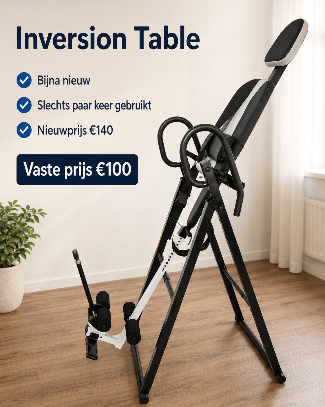 Inversion Table - Bijna nieuw, slechts paar keer gebruikt, Sport en Fitness, Ophalen, Zo goed als nieuw, Rug, Overige typen