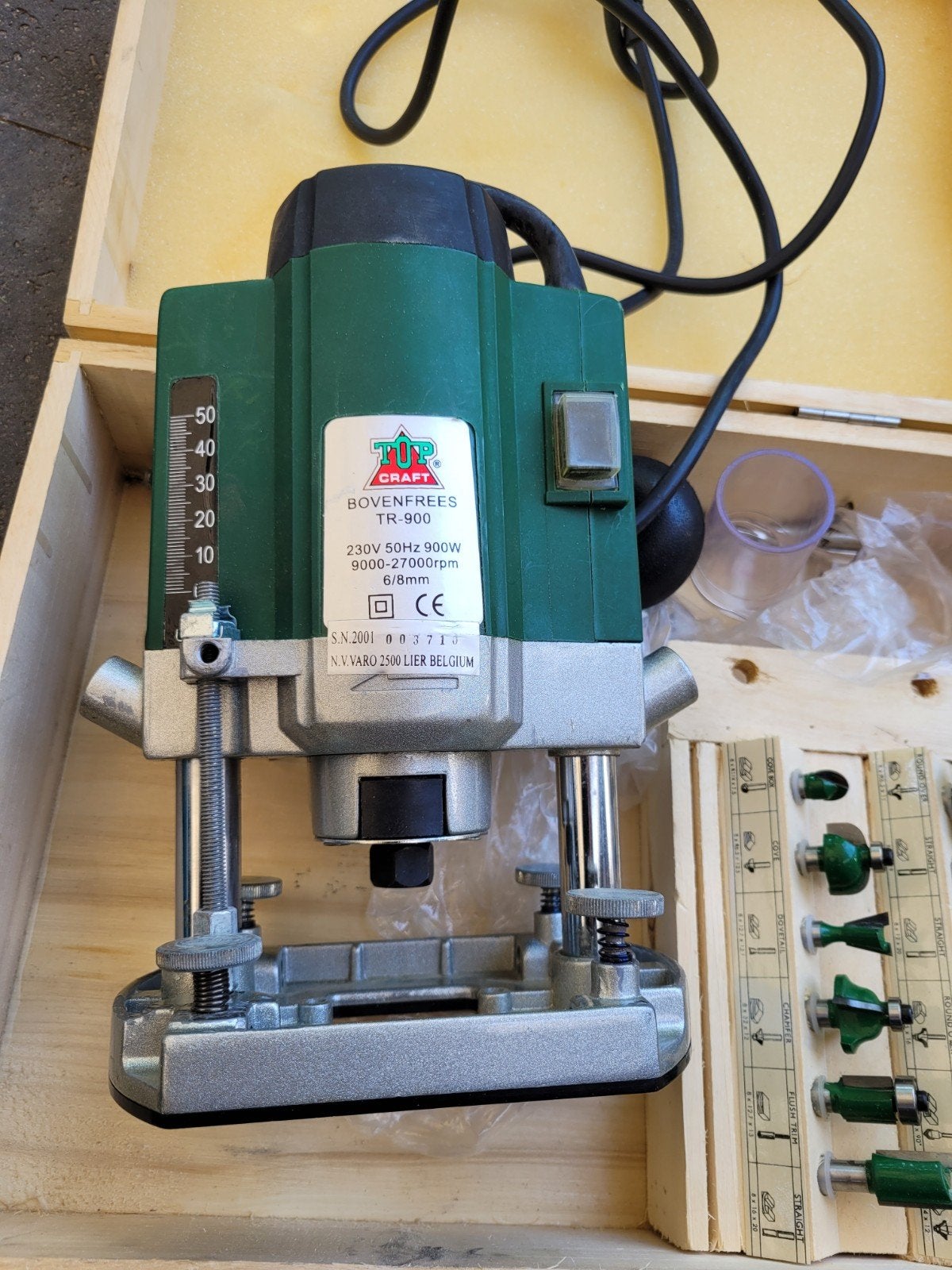 Top Craft bovenfrees TR-900 met 12 opzetstukken., Ophalen of Verzenden, Zo goed als nieuw, Bovenfrees, Top Craft