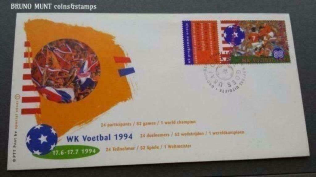 NVPH FDC E323 WK Voetbal - Special Cover 1 & 2, Verzenden, Onbeschreven, Nederland