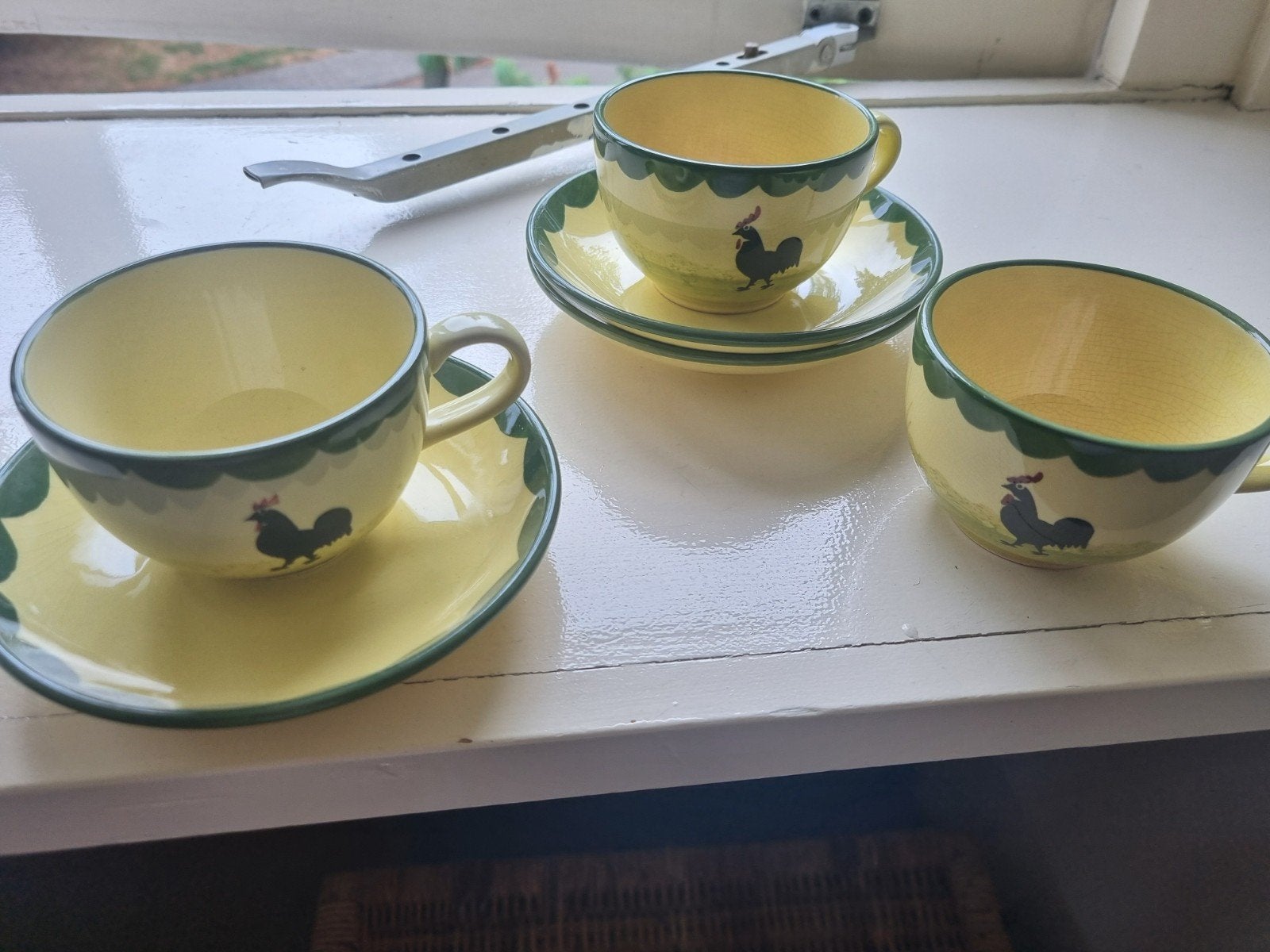 Kip en Haan 3 kop en theeschotels, Huis en Inrichting, Keuken | Servies, Gebruikt, Overige merken, Ophalen of Verzenden, Overige stijlen