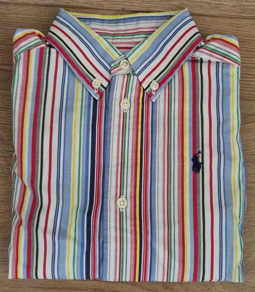Maat 74 Gestreept Ralph Lauren overhemd NIEUW (9675) a, Nieuw, Ophalen of Verzenden, Overhemdje of Bloesje, Jongetje