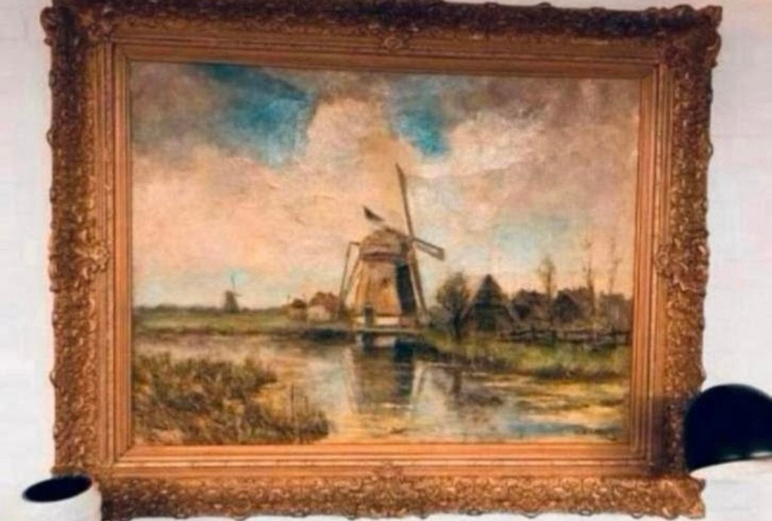 Schilderij schilder W. Sanders ? olieverf op doek 120 x 100, Ophalen of Verzenden