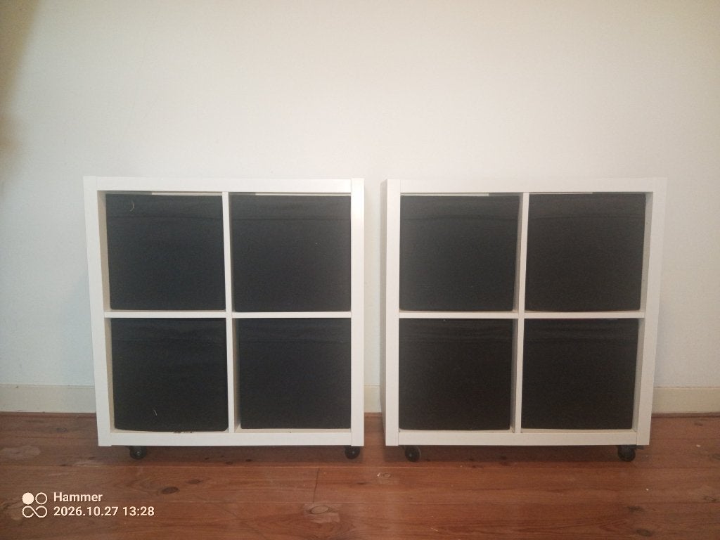 Ikea kallax 2x2 met opbergboxen, Ophalen, Gebruikt