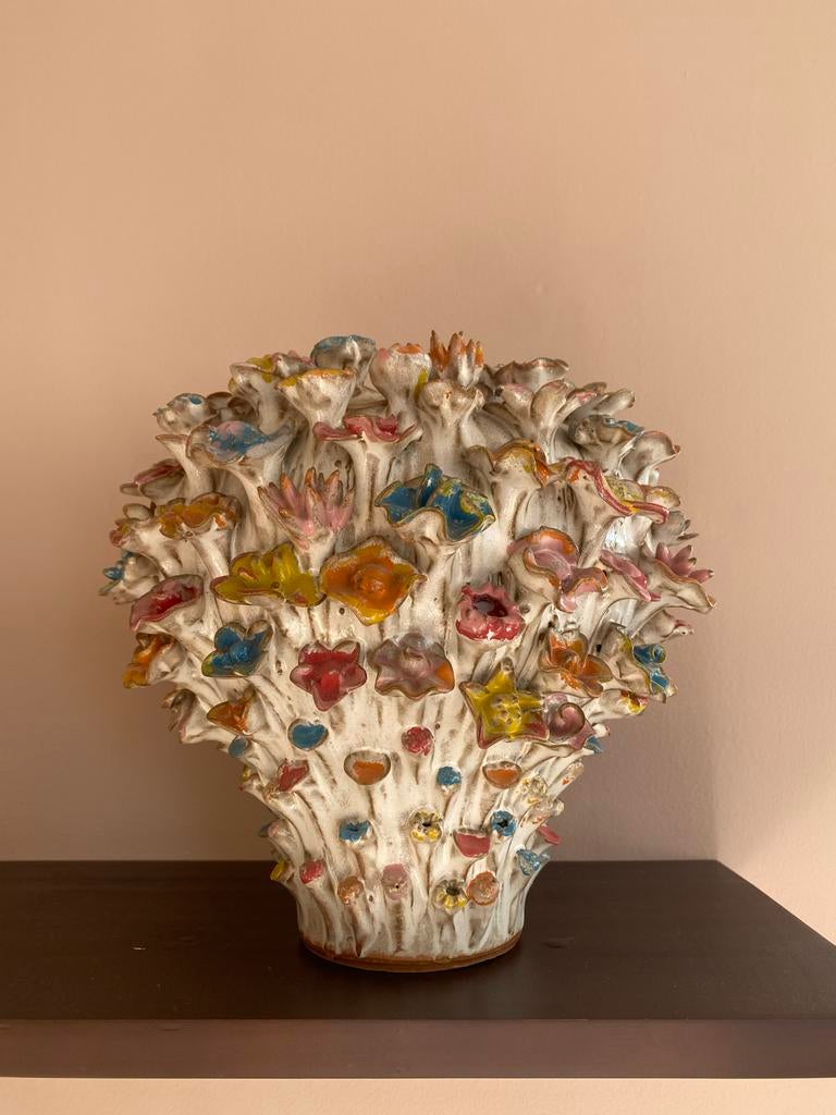 Vaas met bloemmotief Des Pots, Antiek en Kunst, Ophalen