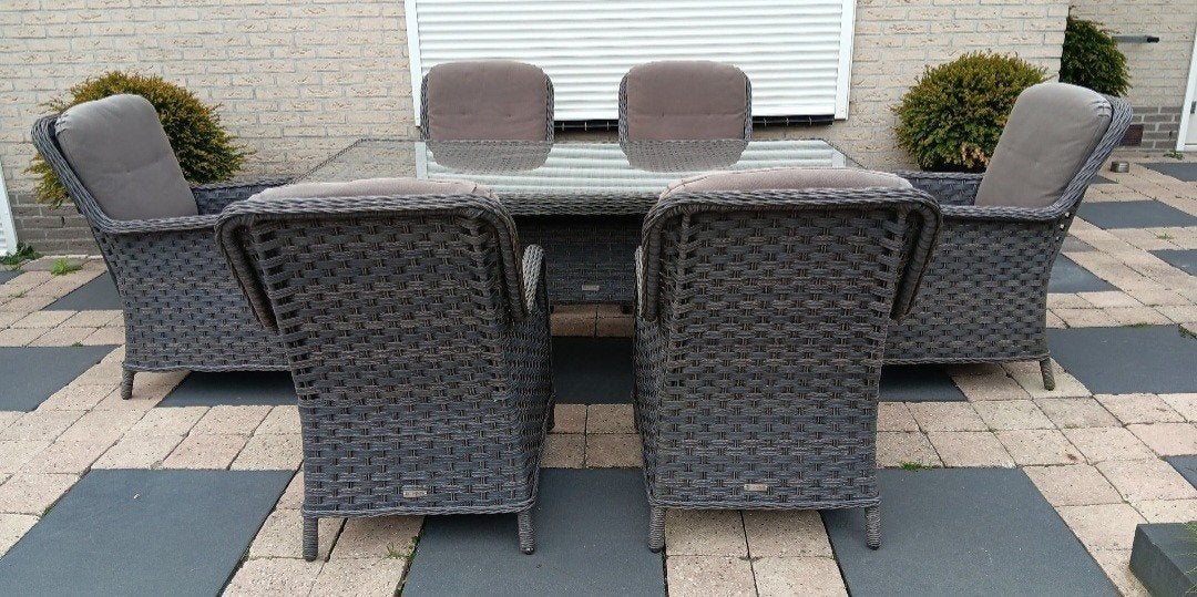 6 persoons luxe wicker tuinset, Ophalen, 6 zitplaatsen, Wicker, Tuinset