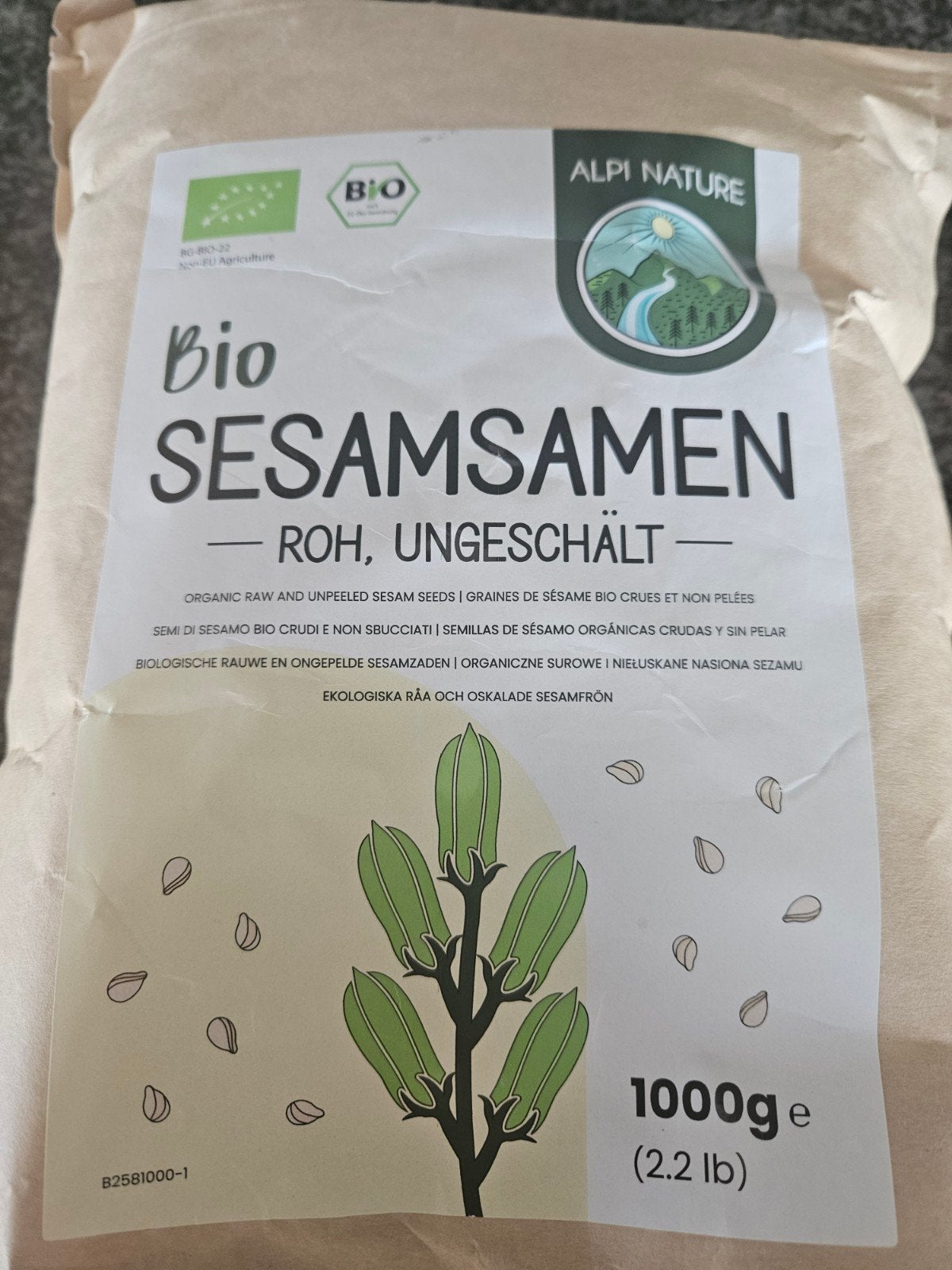 biologische rauwe en ongepelde sesamzaden, Ophalen of Verzenden