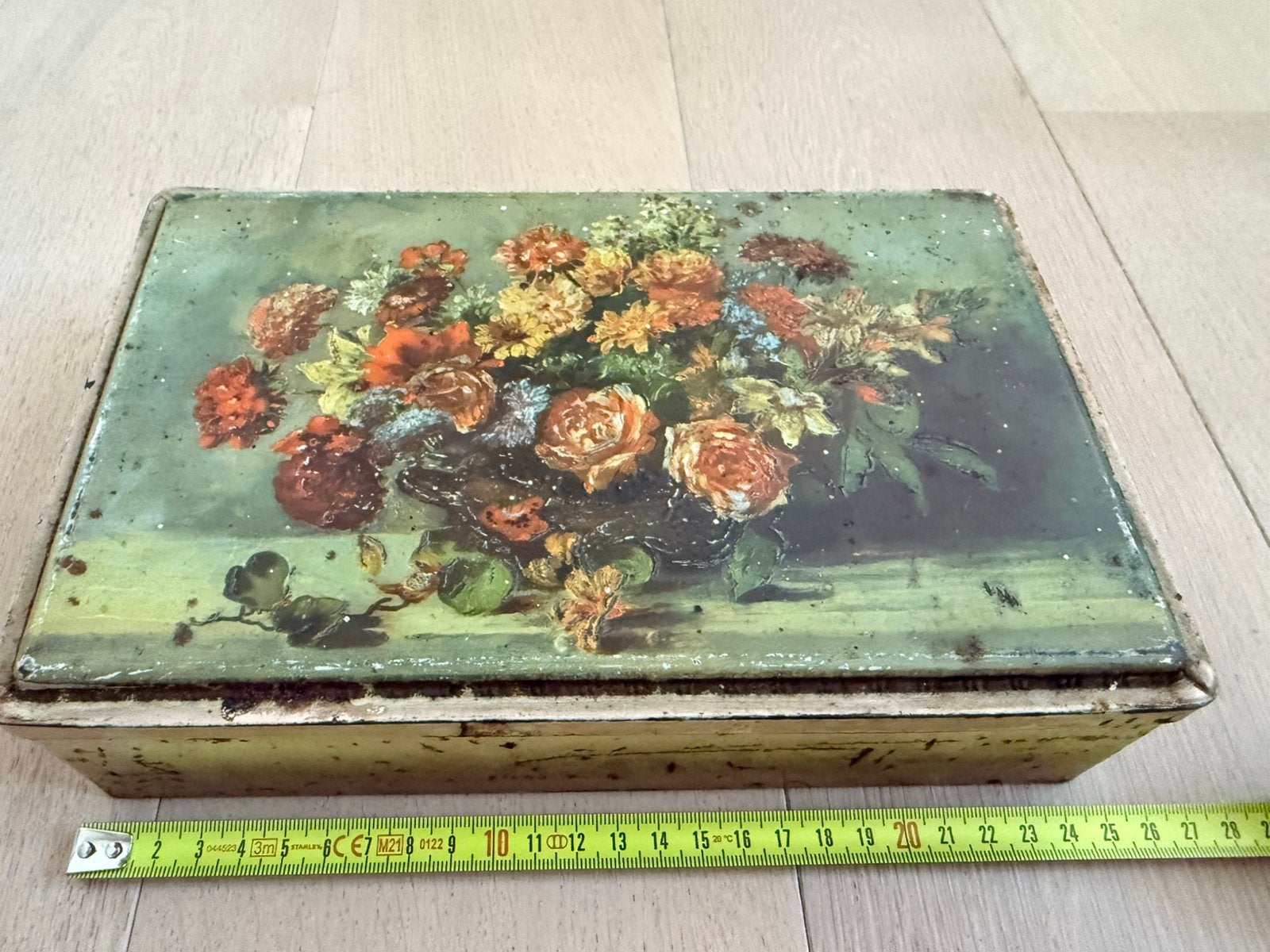 Vintage koekblik met bloemenprint, Ophalen of Verzenden