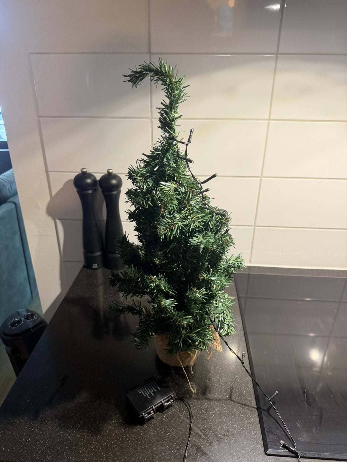 Kerstboompje met lampjes, Ophalen