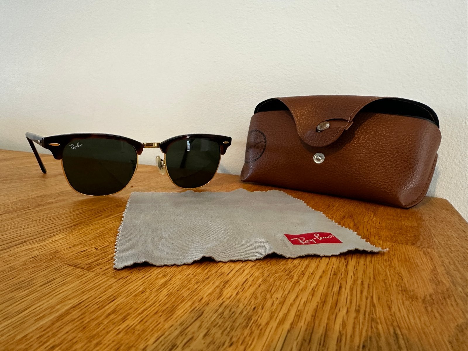Ray-Ban Clubmaster Classic RB3016 Havana Zonnebril, Gebruikt, Zonnebril, Bruin, Ophalen of Verzenden