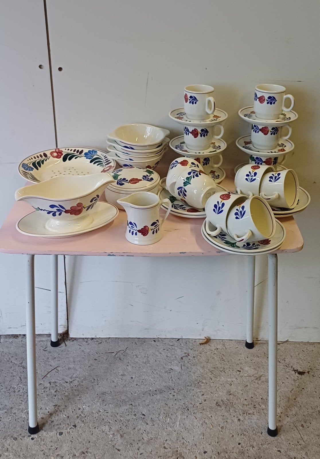 Partij boerenbont servies alles bij elkaar, Ophalen of Verzenden