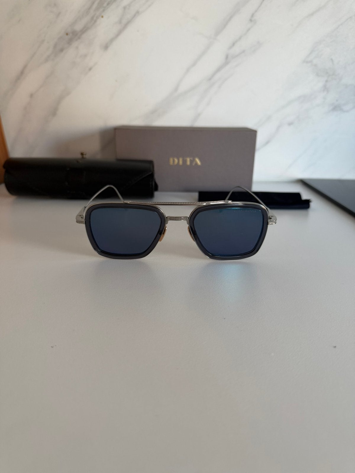 Originele Dita Flight 006, Sieraden, Tassen en Uiterlijk, Zonnebrillen en Brillen | Heren, Zonnebril, Blauw, Zo goed als nieuw