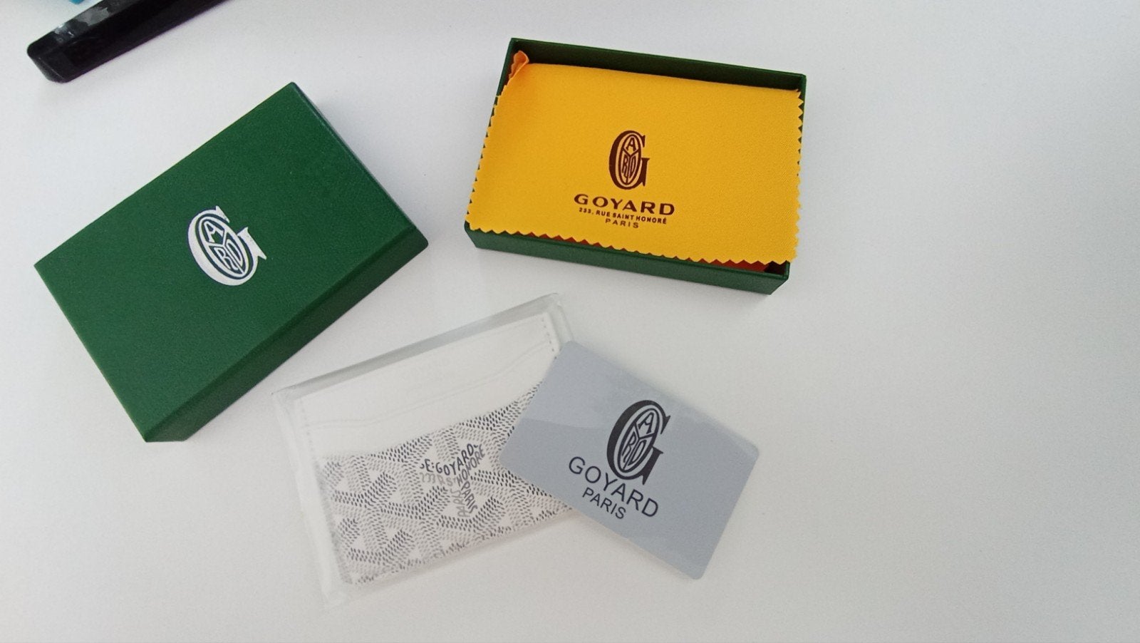 Goyard Saint Sulpice Kaarthouder Wit, Sieraden, Tassen en Uiterlijk, Portemonnees, Verzenden, Zo goed als nieuw, Wit, Overige merken