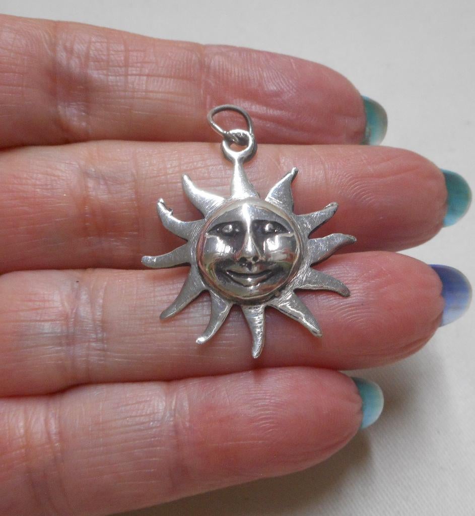 Zilveren hanger zon nr.1246, Verzenden, Zo goed als nieuw, Zilver, Zilver