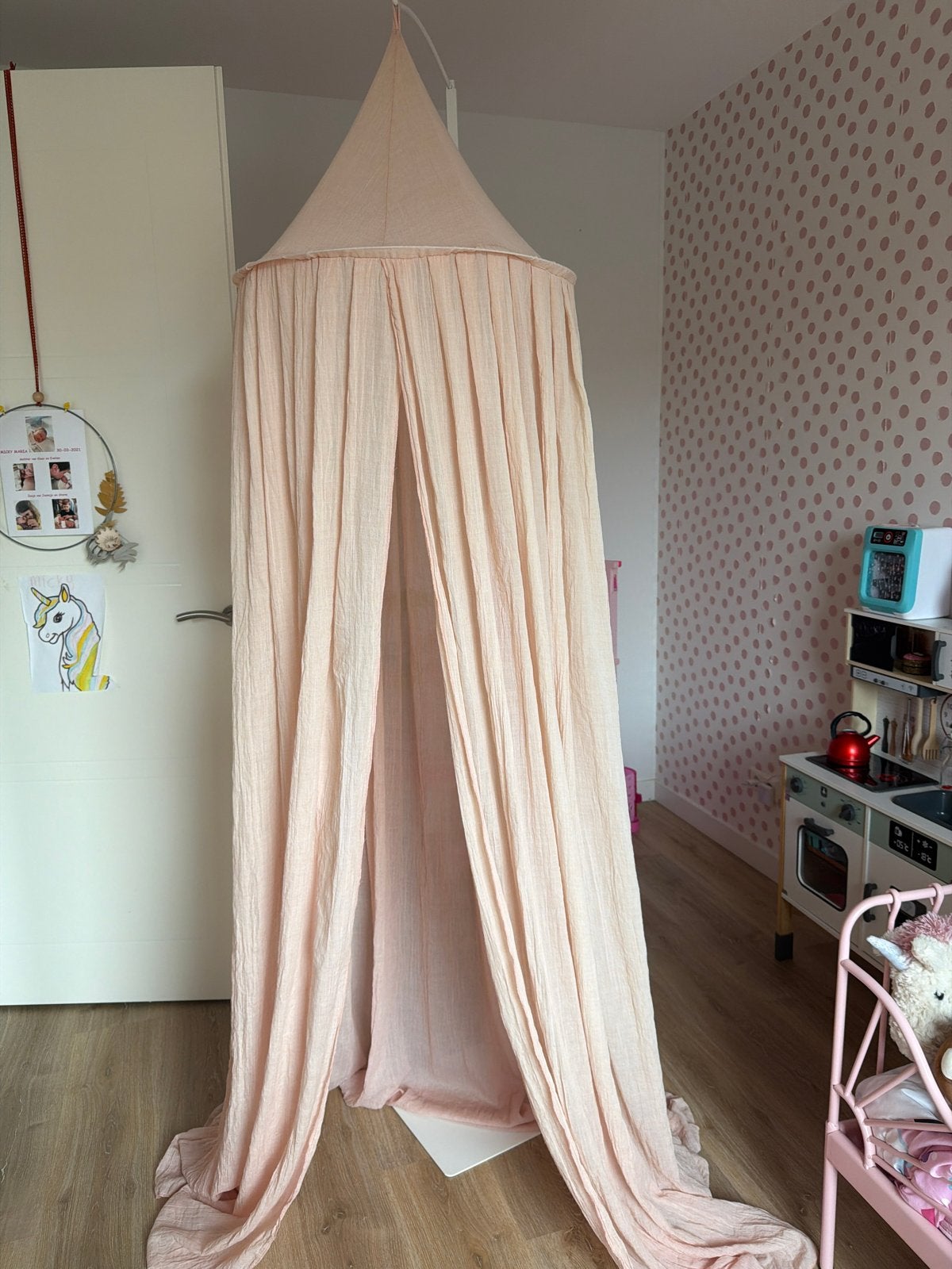 Jollein Klamboe Roze + piekstok - Zo goed als nieuw, Jollein, Ophalen of Verzenden, Zo goed als nieuw, Wasbaar