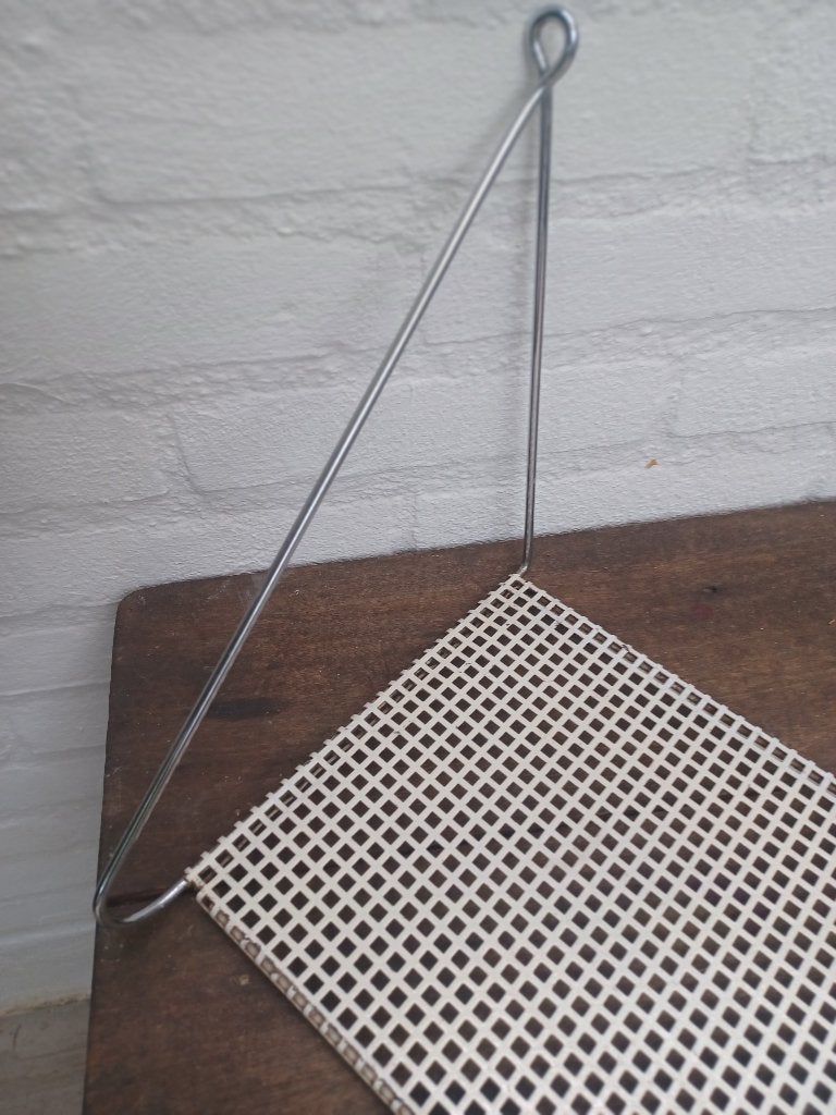 Vintage design Pilastro wandrek wit - chrome, Huis en Inrichting, Woonaccessoires | Wandplanken en Boekenplanken, Ophalen of Verzenden