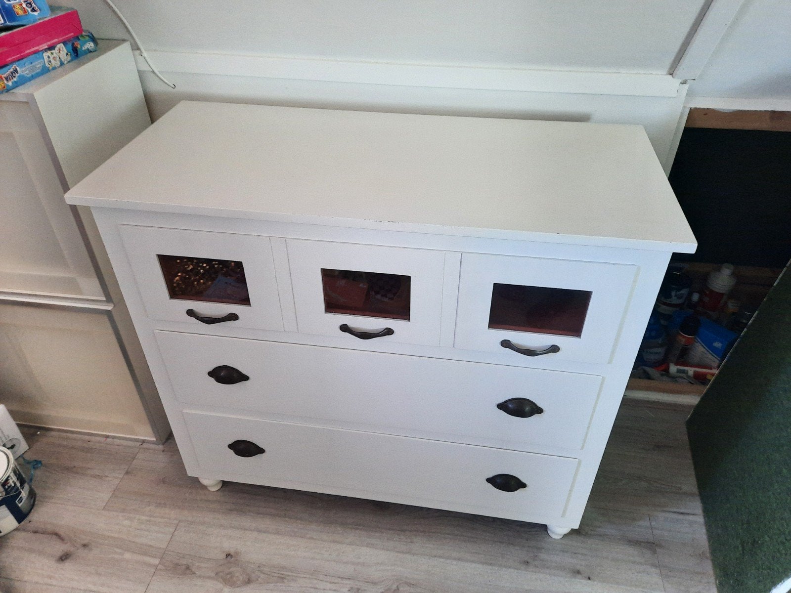 Witte commode kast met 3 laden, Ophalen, Gebruikt, 50 tot 100 cm, 3 of 4 laden