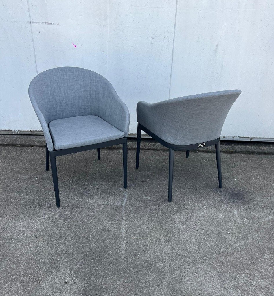 41 Luxe horeca terrasstoelen stapelbaar textileen De Arend, Huis en Inrichting, Stoelen, Ophalen, Zo goed als nieuw, Grijs, Vijf, Zes of meer stoelen