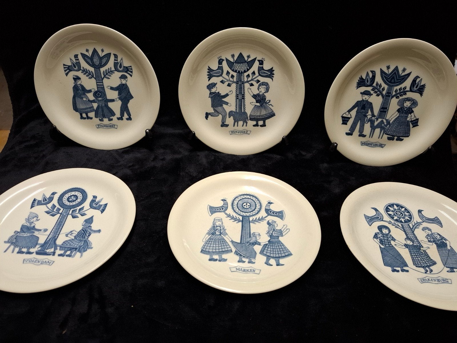 Set van 6 vintage borden met Hollandse taferel, Antiek en Kunst, Ophalen of Verzenden