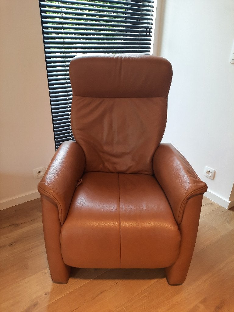 Relax ligzetel Himolla cognac - zeer goede staat, Ophalen, Zo goed als nieuw, 75 tot 100 cm, Leer