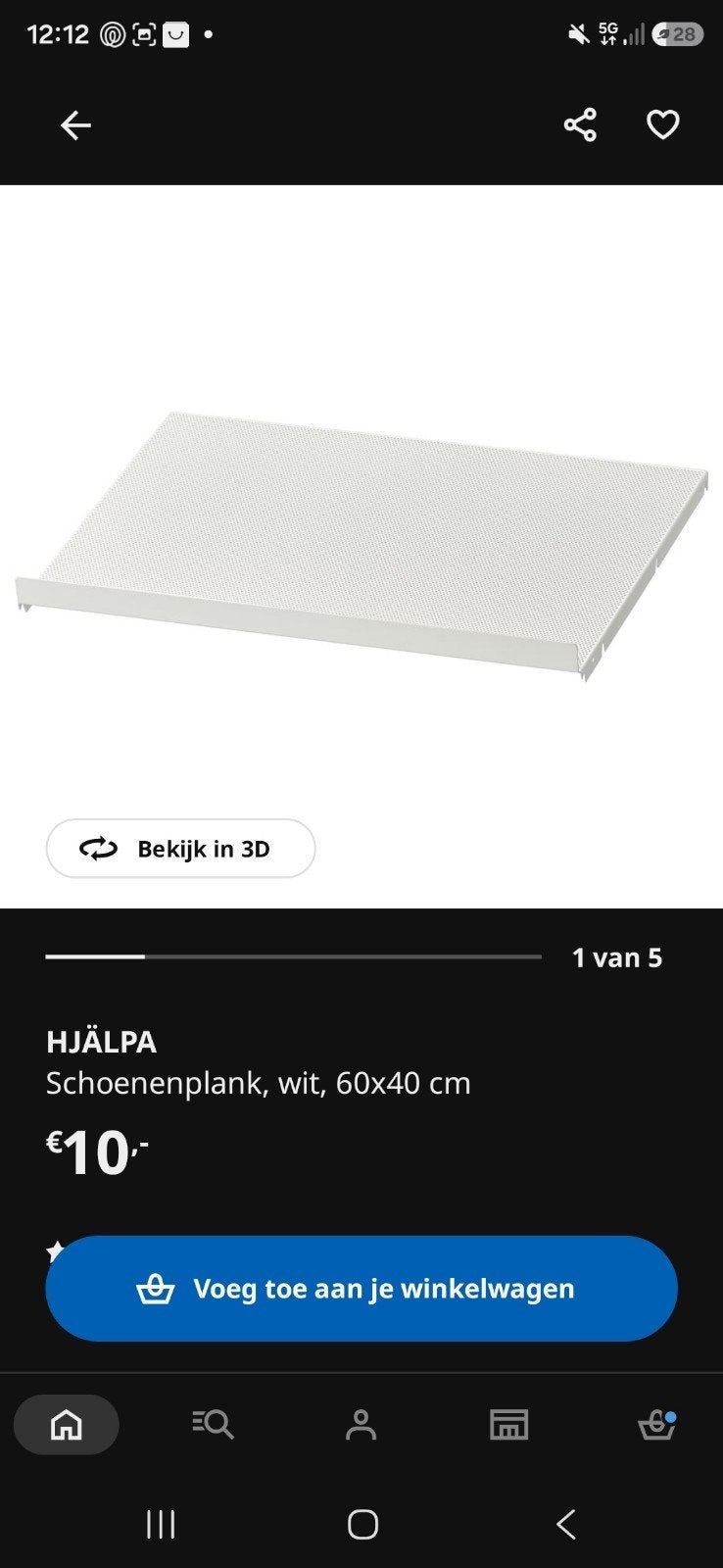 2x Nieuwe IKEA HJÄLPA Schoenenplank wit 60x40 cm, Ophalen of Verzenden