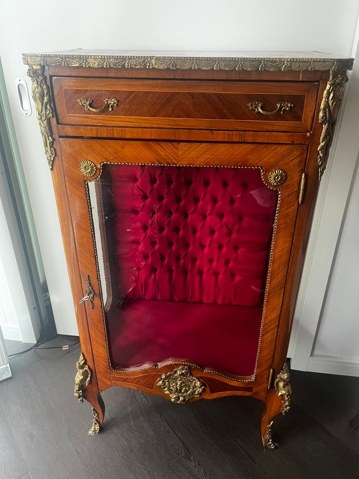 Antieke Franse Louis XV Vitrinekast - ca. 1880-1910, Antiek en Kunst, Ophalen