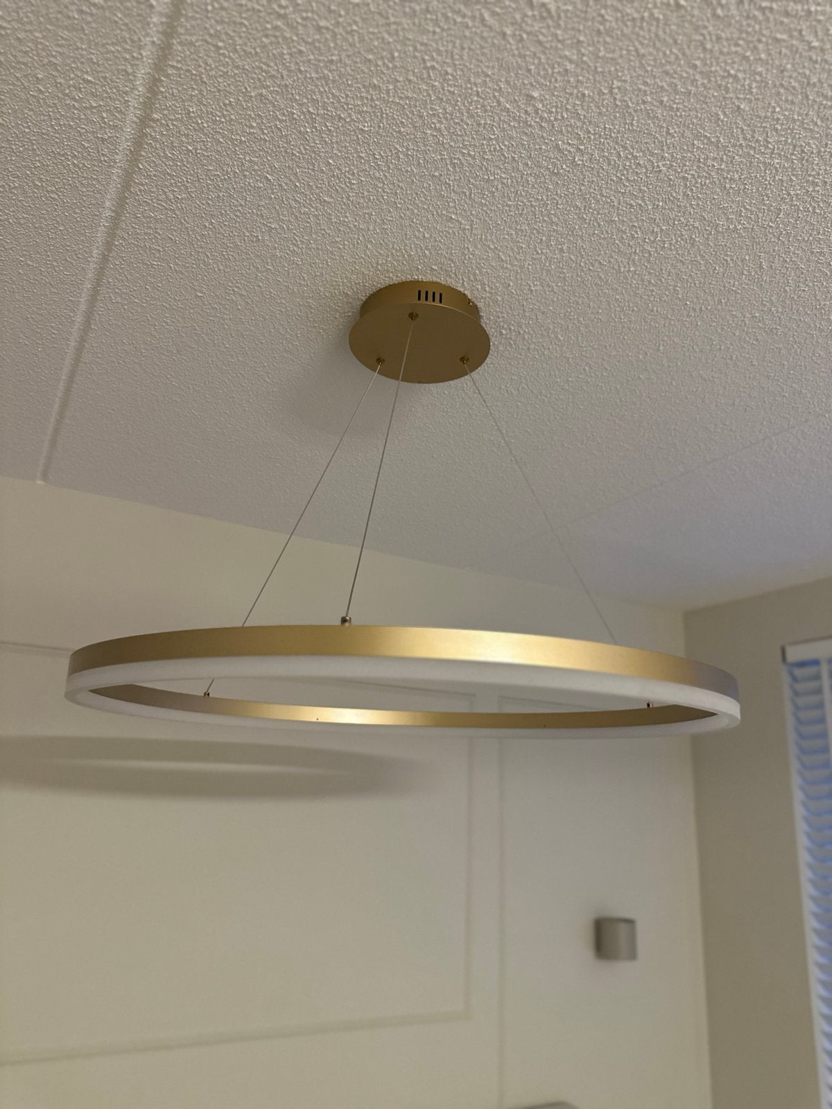 2 LED Ring Hanglampen Goud - 80 en 60 cm, Ophalen, Zo goed als nieuw, Metaal