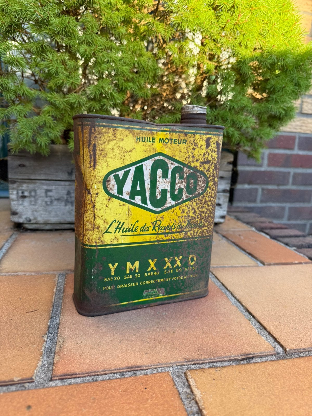 Yacco olie blik oldtimer auto motor garage benzinepomp, Verzamelen, Merken en Reclamevoorwerpen, Ophalen of Verzenden, Zo goed als nieuw