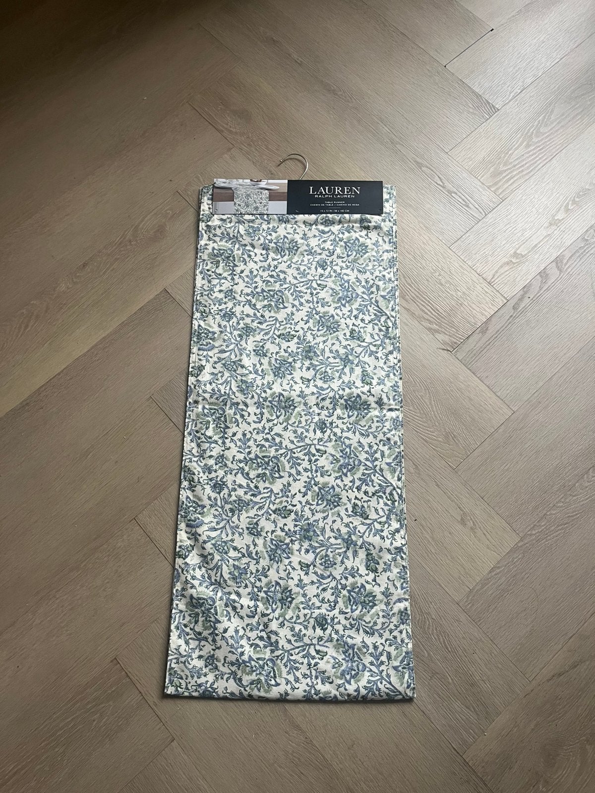 Ralph Lauren tafelloper tafelkleed maat 38 cm x 182 cm nieuw, 182 cm, Verzenden, Blauw, Nieuw