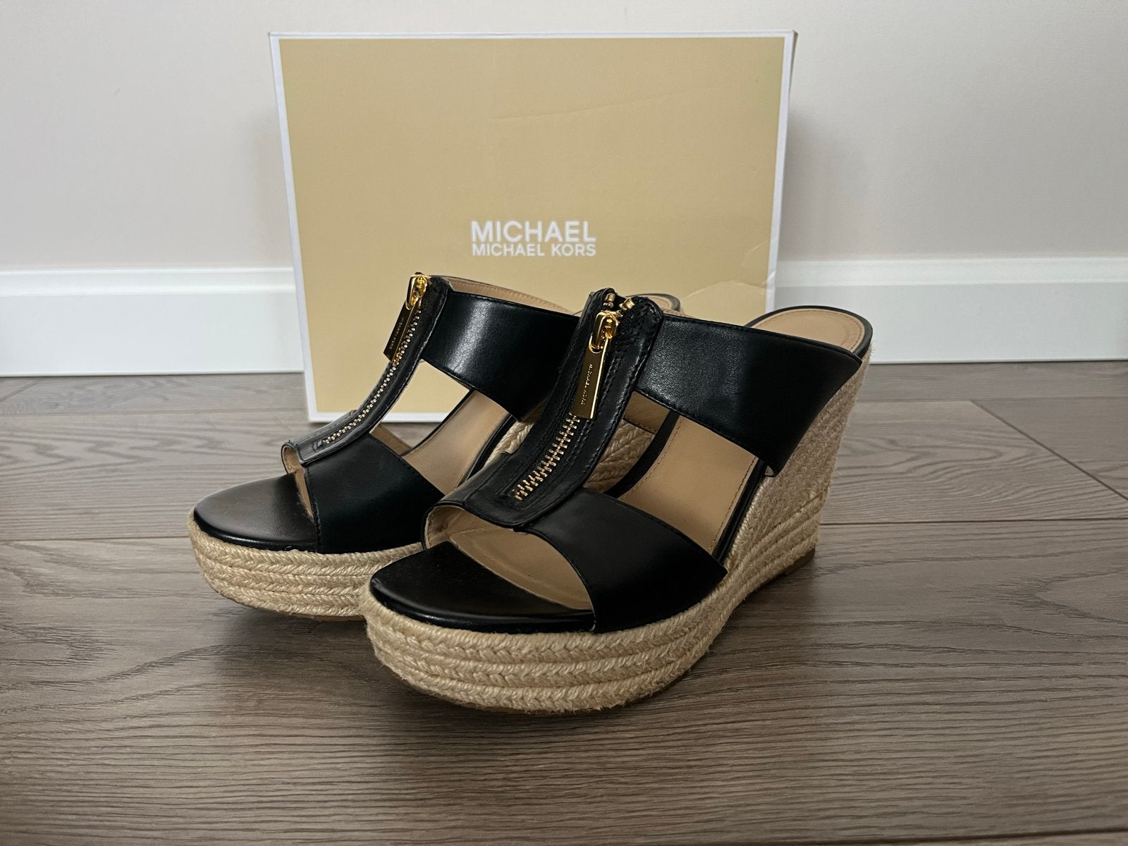 Michael Kors zwarte Bradley sleehak espadrilles maat 37, Ophalen of Verzenden, Gedragen, Zwart, Espadrilles of Moccasins