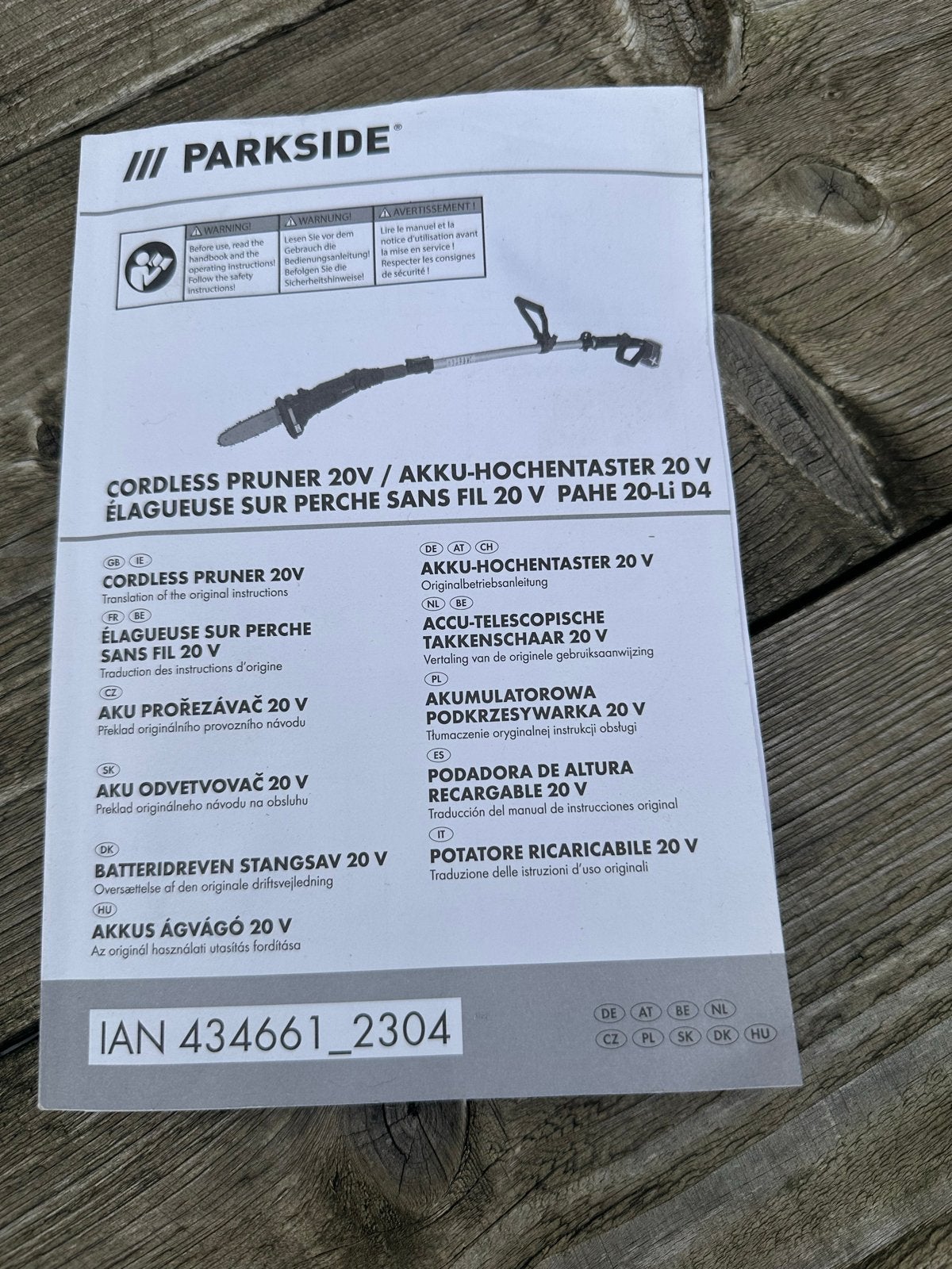 Parkside Accu-Hoogtaster 20V Snoerloze Snoeischaar, Ophalen of Verzenden, Zo goed als nieuw, Overige soorten
