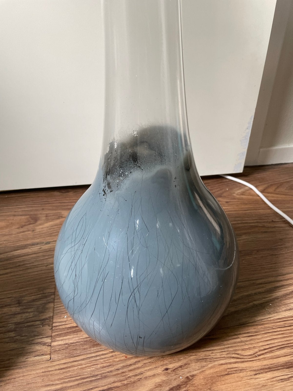 Grote glazen vazen - set van 2 (wit en grijs), Ophalen