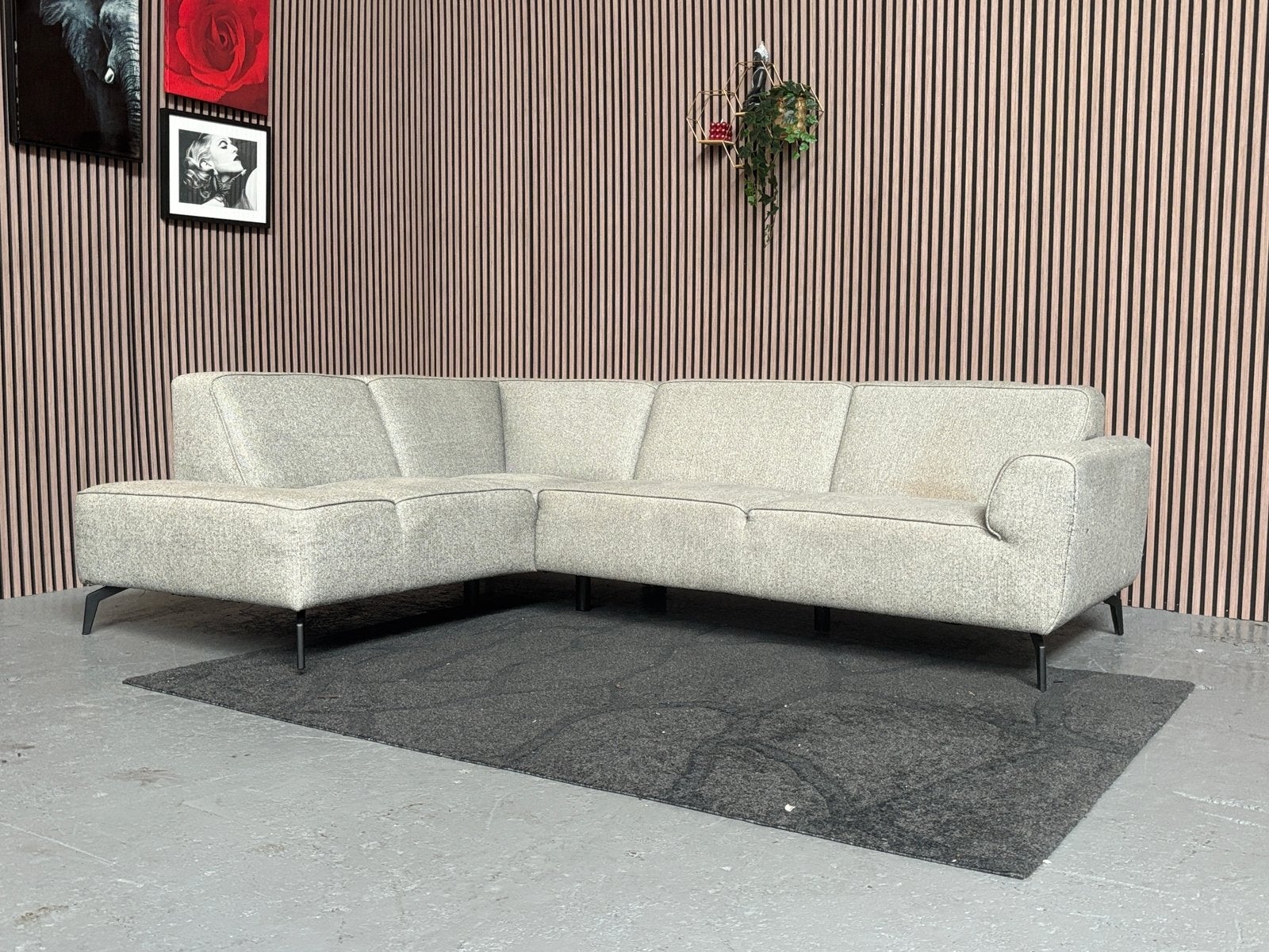 GRATIS LEVERING Hoekbank Grijs/Groen 265x195 GEREINIGD
