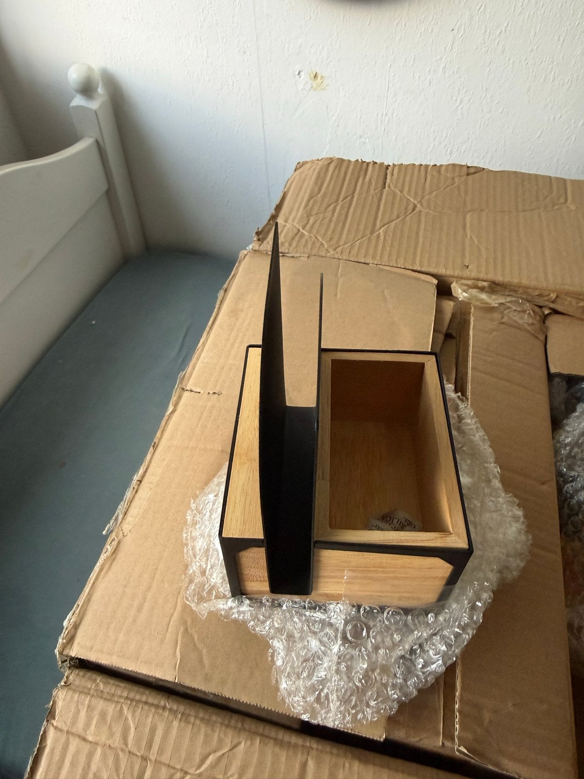 Lipton theedoos / opbergdoos hout en metaal, Ophalen of Verzenden, Gebruikt, Zwart, Hout