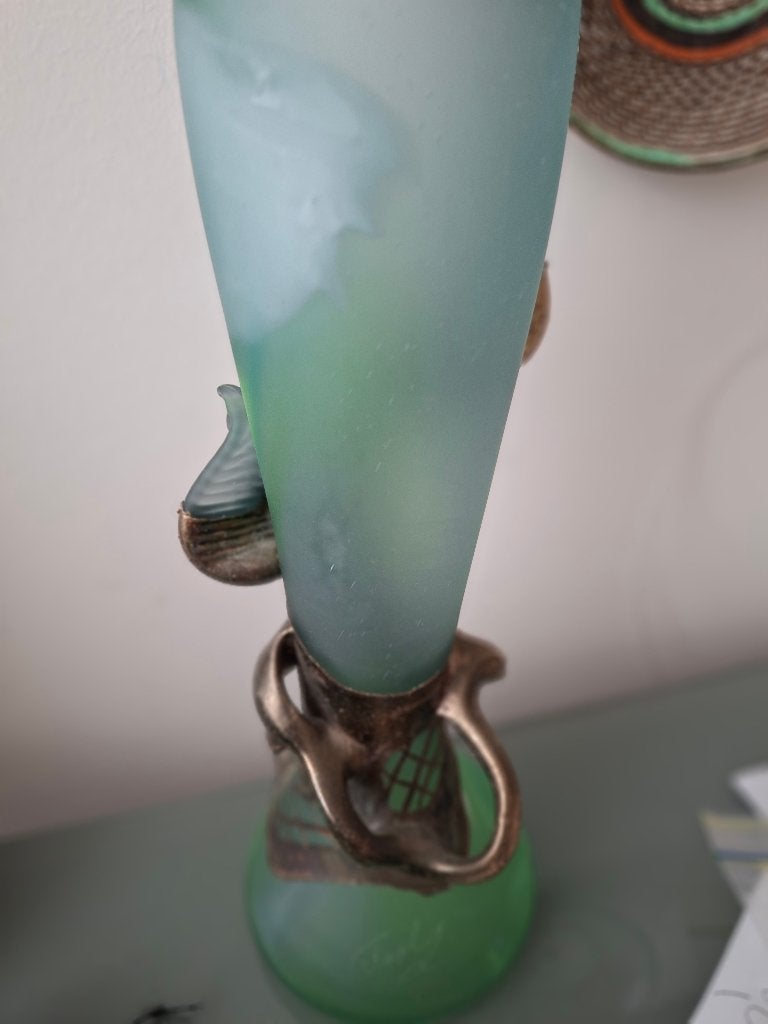 Glazen vaas Art Nouveau stijl, Ophalen of Verzenden