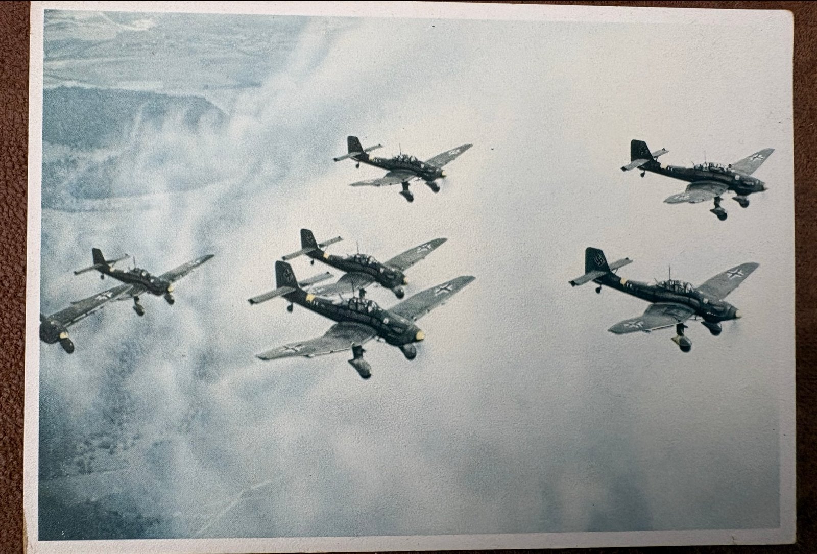 Zeldzame WOII kleurenfoto van Duitse Stuka duikbommenwerpers, Ophalen of Verzenden, Duitsland