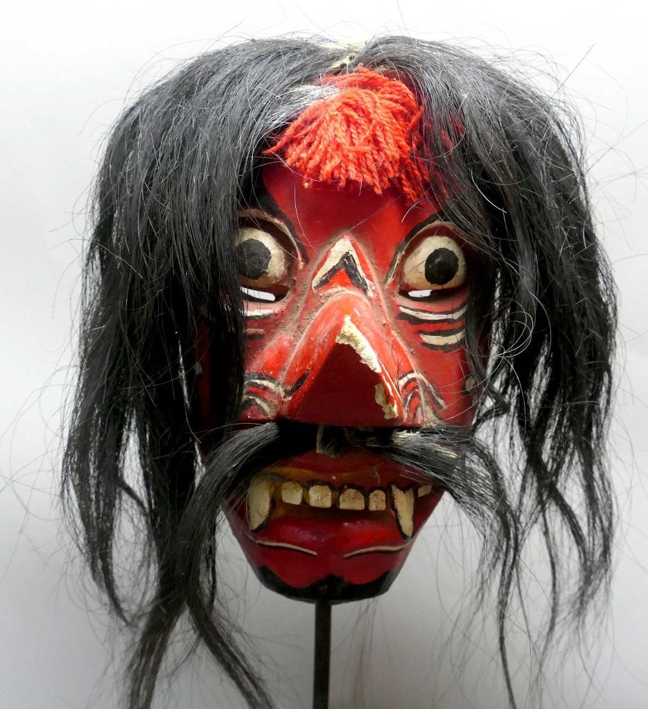 origineel oud masker uit Indonesie Topeng Demoon MX3 sjamaan, Ophalen of Verzenden