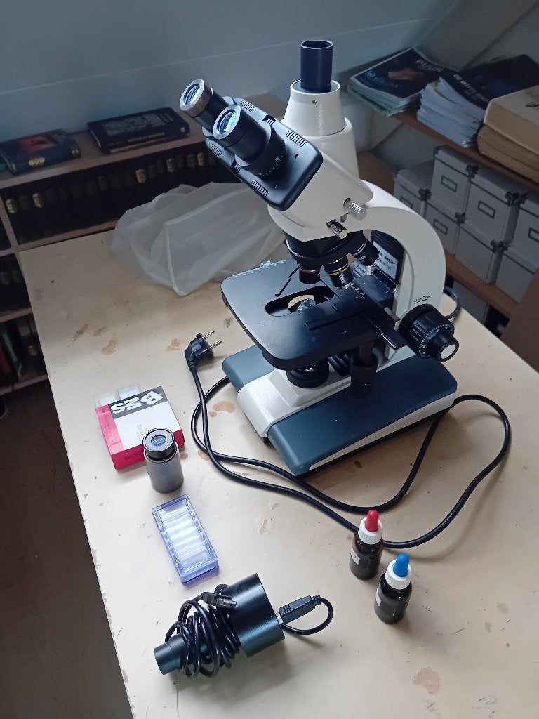 BMS EI-223 SP Trinoculaire Microscoop met Digitale Camera, Audio, Tv en Foto, Optische apparatuur | Microscopen, Ophalen, Gebruikt