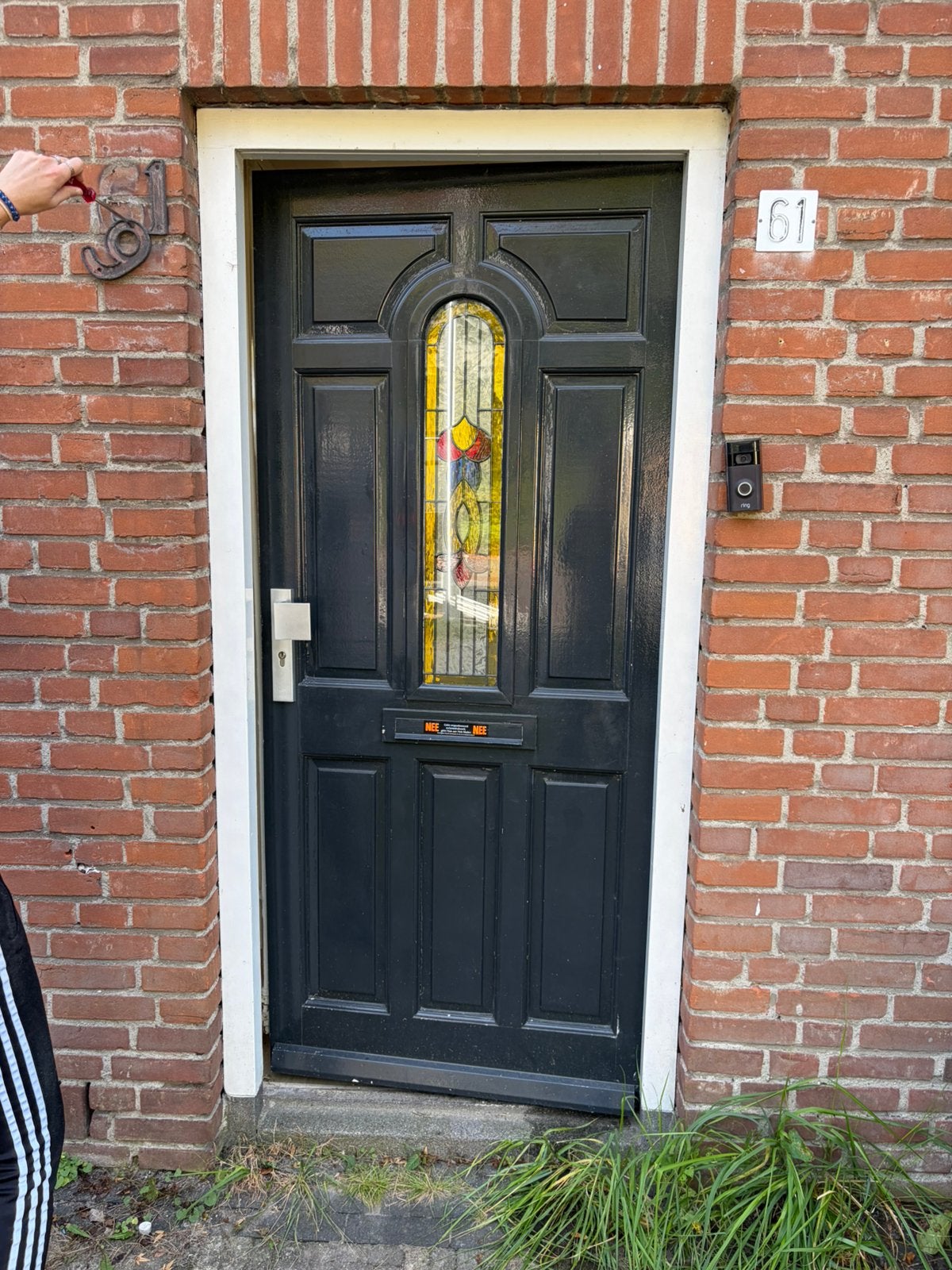 Voordeur met glas in lood!, Ophalen, Gebruikt, 200 tot 215 cm, Glas
