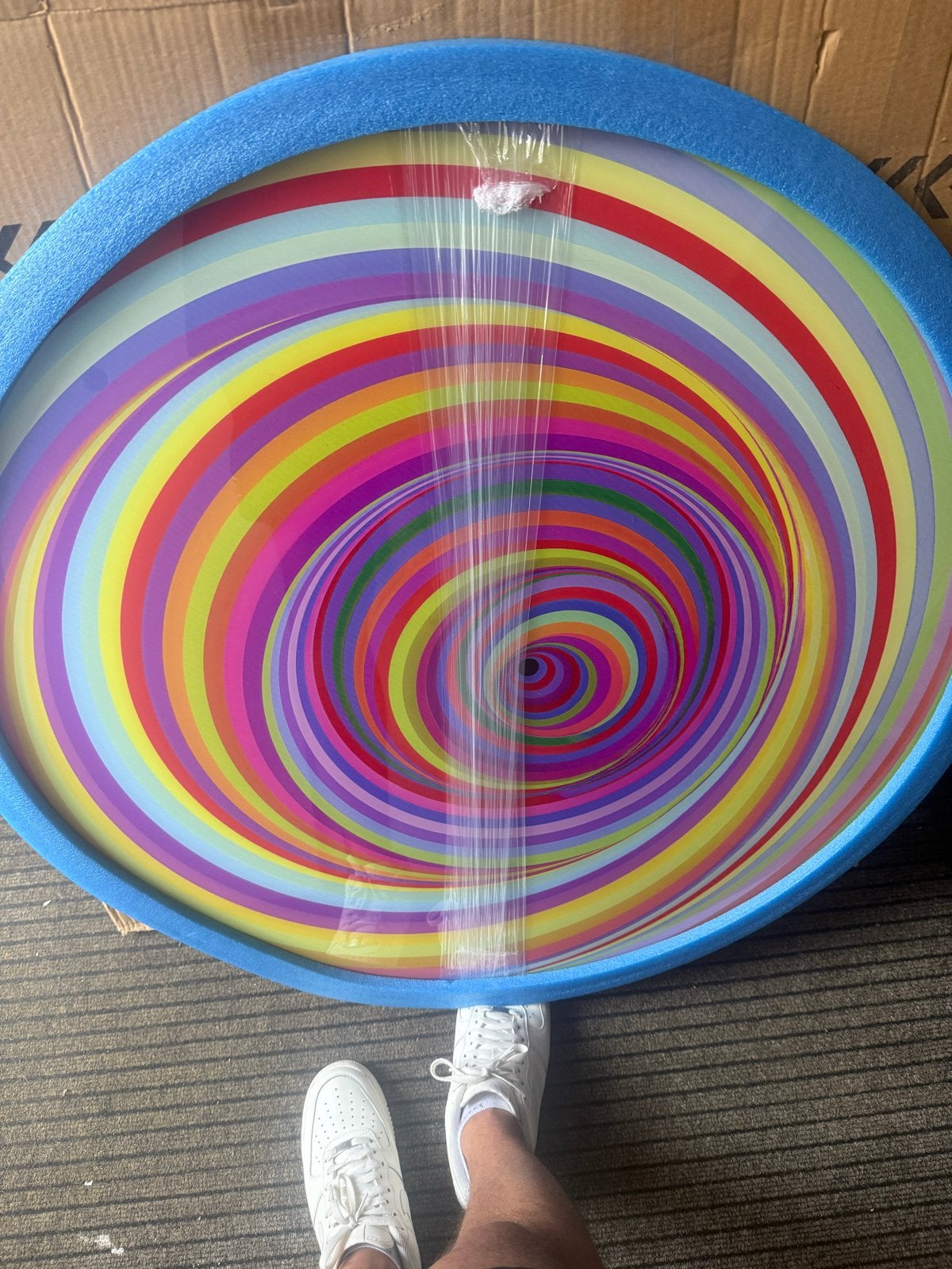 Candy Swirl | Ronde Glazen Wanddecoratie, Meerkleurig, Nieuw, Ophalen of Verzenden, Glas
