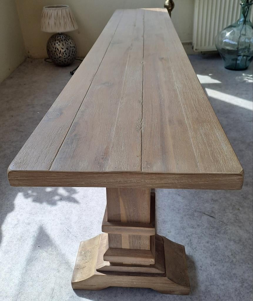 Massief houten bank - 190 cm lang, Gebruikt, Minder dan 75 cm, Landelijk, Robuust, 150 tot 200 cm
