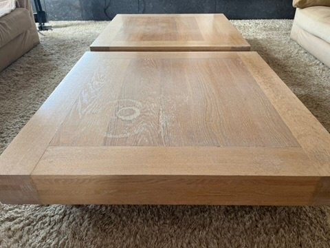 2 houten salontafels, Ophalen, 50 tot 100 cm, 50 tot 100 cm, Gebruikt