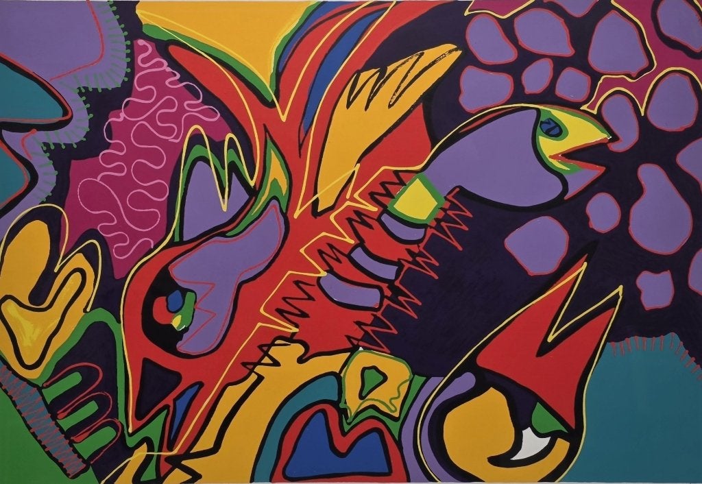 1075. Zeefdruk, Marianne Naerebout, 1995, Antiek en Kunst, Ophalen, 1950 - 1999, 48 cm, 68 cm