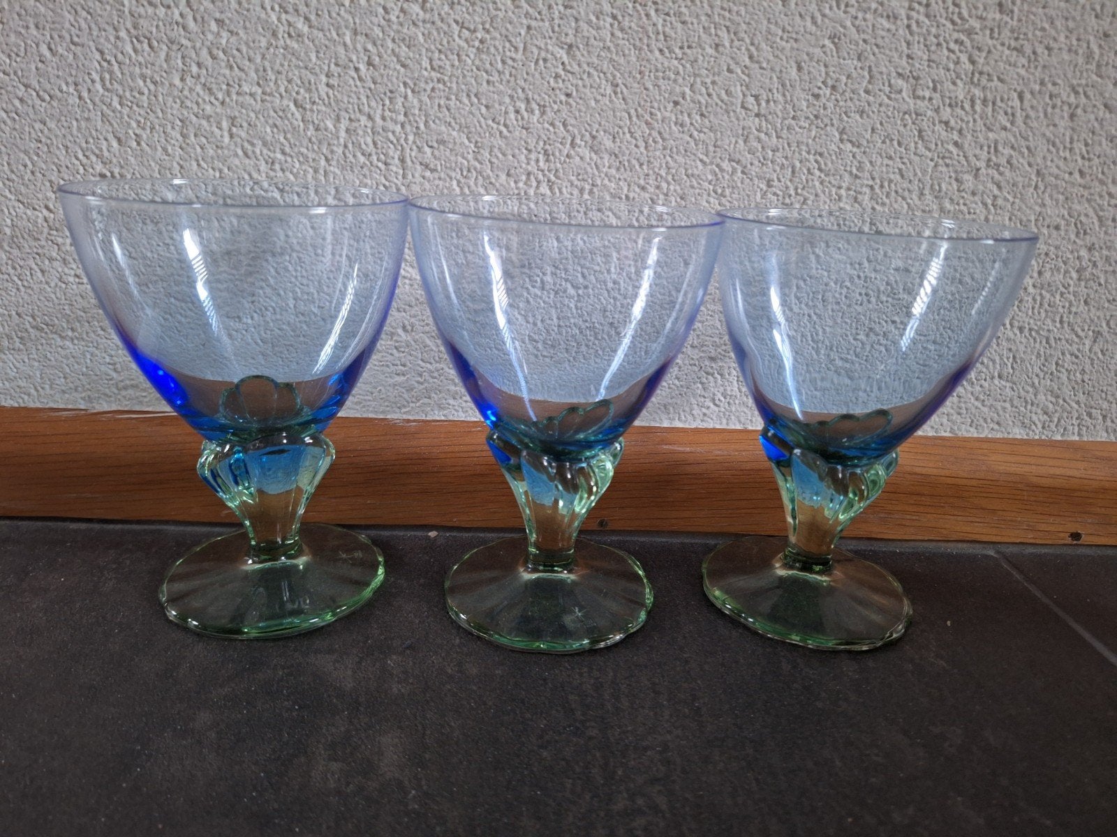 Set van 3 Bormioli Bahia vintage glazen, Antiek en Kunst, Antiek | Glas en Kristal, Ophalen of Verzenden
